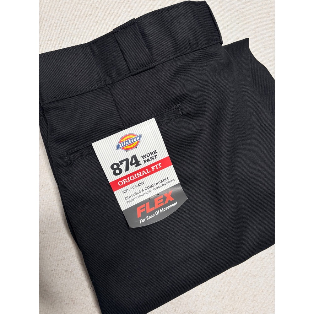 Dickies 874 Original Fit Work Pants Mens 40x32 Black Flex Fabric New With Tags